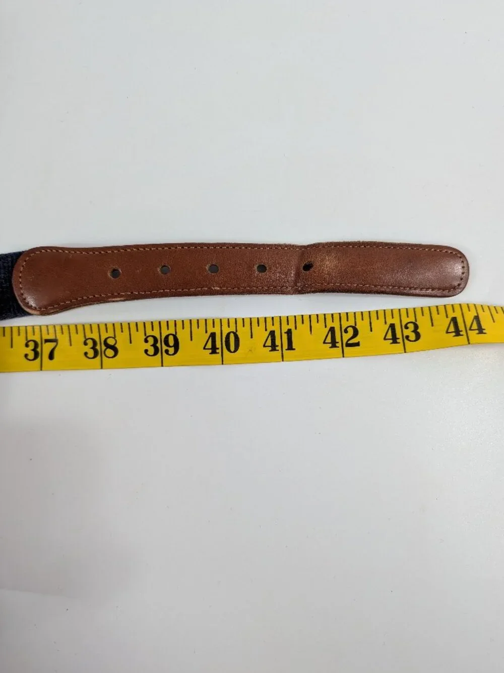 Vintage Coach Natural Linen Belt Leather Ends 44